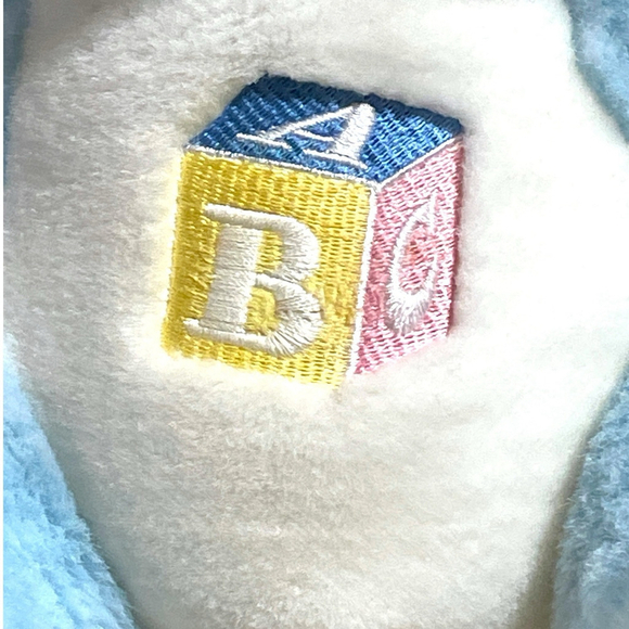 Vintage Main Joy Limited Soft Expressions Baby Bear Plush Rattle Blue ABC Blocks - Picture 3 of 9